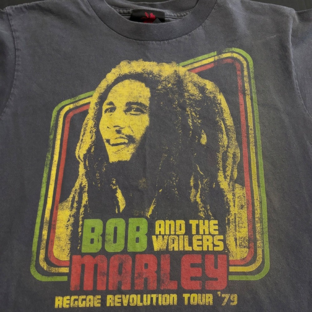 Zion Rootswear Boys L Bob Marley Reggae Revolution Tour 79 Graphic T Shirt